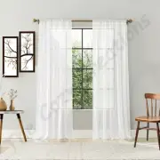 2 Panel White Window Curtain Sheer Drapes for Living Room Home Decor Curtains