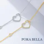 【PORABELLA】925純銀小巧愛心鋯石造型手鍊 告白禮物 情人節禮物 送女友 銀飾 BRACELETS