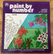 VTG 1983 PAINT BY NUMBERS Nature Book~A Golden Book, New/Unused Condition