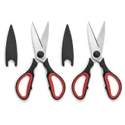 Multi-purpose Kitchen Scissors Set of 2 with Protective Cap, Corrosion Resist...