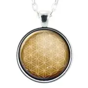 Sacred Geometry Flower Of Life Pendant Necklace Meditation Jewelry