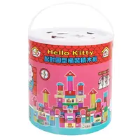 在飛比找樂天市場購物網優惠-HELLO KITTY 凱蒂貓 木頭積木系列 配對圖形桶裝積