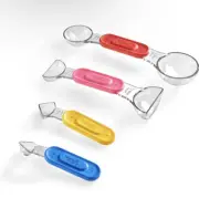 Hand 2 Mind Rainbow Fraction Measuring Spoons, Helps Kids, Dishwasher Safe, 4-Pk