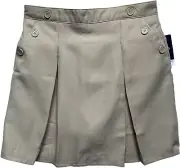 NWT Izod Pleated Khaki School Uniform Pull On Skort/Skirt, Girls 16.5 +
