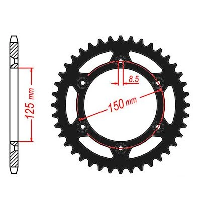 MTX Rear Sprocket 50T Black for KTM 300 MX 1994 >520