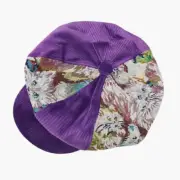 Women Floral Corduroy Newsboy Hat 8 Panels Oversize Cap Painter Artist Beret