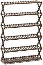 Bamboo Shoe Rack Organizer for Entryway Freestanding Shoe Storage Shelves 6 Tiers Space Saving Shoe Stand for Closet Sturdy Multifunctional Shoe Organizer Shelf