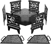 Outdoor Fire Pit, Folding Fire Pit, Detachable Carbon Steel Fire Pit for Camping, Backyard, Patio, Picnic, Garden, Travel