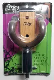 String Swing CC01K Guitar Hanger for Acoustic & Electric Guitars Black/Walnut