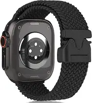 Braided Solo Loop for Apple Watch Band Strap Ultra/2 49mm 46mm 45mm 44mm 42mm Men/Women,Parachute Buckle Stretchy Elastic Nylon Sport Strap Wristband for Apple Watch Series 10 9 8 7 6 5 4 3 SE/2