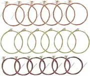 [Aufondof] 3-Pack Acoustic Guitar Strings Sets of 6 (Gold, Brass, Multicolor) Replacement Steel String with Nickel-plated Bead Head, String Winder Kit for Beginners & Performers