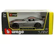 Bburago 1:24 Dodge Viper SRT 10 ACR Grey with Stripe 18-22114 Diecast Model Car