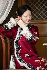 [JIMINISO] Ancient Chinese Elegant Wine Red Republic China Cosplay Retro Printing Dress Ruyi Lapel Collar Thick Quilted Cheongsam