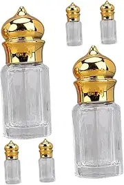 HAPINARY 6Pcs Refillable Essential Oil Glass Bottle Portable Roller Ball Bottles for Perfume Oil Lotion Storage Leakproof Design for Travel Daily Use