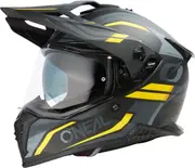 Oneal A-SRS Spike Motocross Helmet, black-grey-yellow, Size S for Men Black Grey Yellow