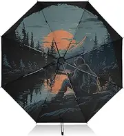 [PDZRMY] UV Protection Travel Umbrella Landscape Music Outdoor Compact for Rain and Sun - Auto Open and Close UPF 50+ Windproof Portable 46” Sun Umbrella for Women and Men
