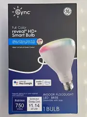 Cync Full Color Smart Wi-Fi LED BR30 Floodlight Light Bulb C by GE reveal HD+