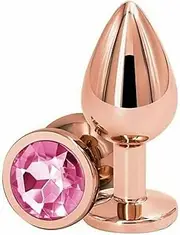 Anal Butt Plug Stainless Steel Tear Drop Metal Crystal Rose Gold Pink Jewel Large Sex Toy For Women Men Couples