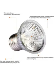 Reptile Lamp 2 50W UVA97%+UVB 3.0 Pet Heat Lamp Bulb Turtle Basking Light Bulbs