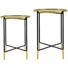 A&B Home 82907-DS Hannes 18.1 inch Black/Gold Side Table