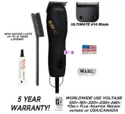 Wahl KM10 PRO 2-Speed Pet Grooming ULTIMATE DUTY BLACK Clipper KIT& 10 Blade Set