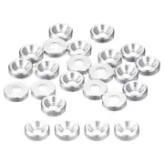 20 Pcs M2 Countersunk Washer Aluminum Alloy Countersunk Finish Washer, Silver