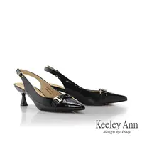 在飛比找momo購物網優惠-【Keeley Ann】簡約牛漆後空尖頭鞋(黑色374567