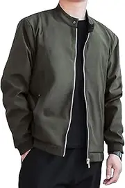 [DGKaxiyaHM] Men's Lightweight Softshell Coat Bomber Jacket Casual Zip Up Slim Fit Windbreaker Fall Sportswear Jackets Coat