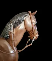 Johnny West Marx breyer Horse Brown leather bridle Barbwire Bit