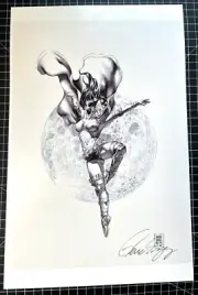 Signed Gene Espy DC Huntress Print 11X17