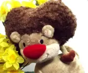(Y24B8) Walt Disney World Plush Lion Stuffed Animal Heart Shaped Mane Tail Cub