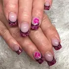 24x French Tip False Nail Valentines Day Press On Nail Lip Print on Nail