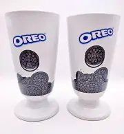 NEW! Set 2 Ceramic Oreo Ice Cream Milkshake Sundae Cups Sunday Mugs Glasses