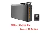 VoltX 12V 200Ah Slim Lithium Battery + Switch Panel ON-OFF Control Box (Connect 12 Devices)