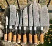 Hand forged 8 piece knives set