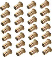 HOMSFOU 100PCS Carbon Steel Rivet Nuts Kit Flat Head Insert Nuts for Quick Threaded Connections Automotive Aerospace Mechanical Manufacturing