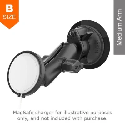 RAM Apple MagSafe 25W Twist Lock Suction Cup Mount 1" Ball