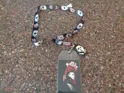 Halloween II Lanyard with Rubber Michael Myers Mask Charm ID Badge He's Back NEW