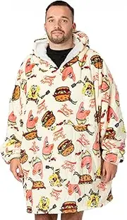 [SPONGEBOB SQUAREPANTS] Vuddie Oversized Blanket Hoodie Adult Cream Fleece