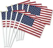 10 PCS United States Handheld Small Flag, Americans Hand held Mini Decor Decoration Banner