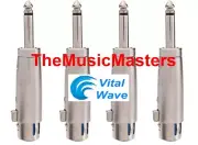(4) XLR(F) to 1/4 in Mono Male Microphone Mic Cable Audio Adapter Wire Converter