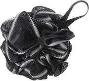 4 Pack Black 60G Large Shower Mesh Ball Soft Pouf Body Scrubber, Exfoliate Soft foaming shower flower, Rubbing mud bath towel (Black, One size)