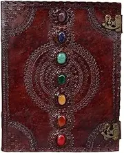 OVERDOSE Seven Stone Leather Journal - Handmade Antique Stone Journal Diary Sketchbook Drawing Notebook - Size 10 X 13 Inches | 25 X 33 cm
