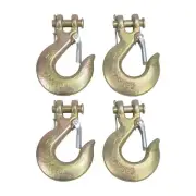 4PCS 5/16" Grade 70 Heavy Duty Forged Steel Clevis Slip Hook With Safety Latch