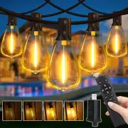 Outdoor String Lights Dimmable with Remote, 100 FT Outdoor Lights with 2 Timer a