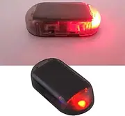 2 Pack Car Solar Power Simulated Dummy Alarm Light,Fake Car Alarm LED Flashing Warning Light,Car Security Anti Theft Device with USB Port(Red)