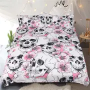 Cherry Blossom Sugar Skull Bedding Set