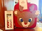 School Pottery barn LUNCH BOX BAG+UTENSIL SET PRE holiday RUDOLPH CHRISTMAS KID