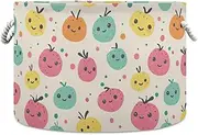 Cartoon Childish Cute Fruits storage basket foldable and waterproof storage containers for toys with sturdy handle Hamper canvas essentials for home kid clothing