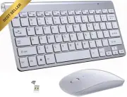Wireless Keyboard & Mouse Combo 2.4GHz Silent Ultra Slim for Mac & PC